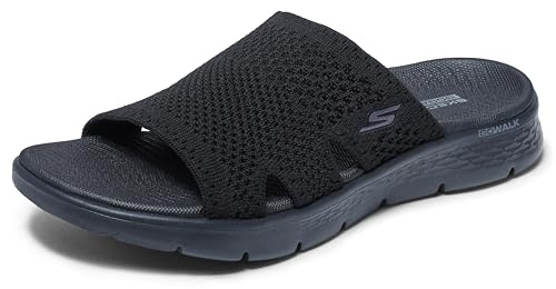Skechers Women's Go Walk Flex Sandal Elation Sandals, Black Textile, 5 UK