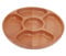 Panneau de séparation en bois, plateau rond 5 compartiments plat de dessert sandwich snack légumes apéritif (30cm)