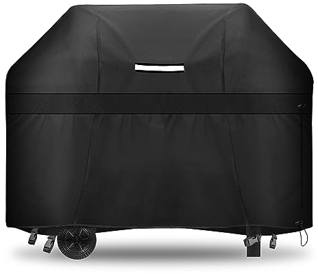 lohey BBQ Cover, 210D Gas Grill Covers, Rip-Proof/Dustproof/Uv-Resistant Barbecue Covers Fits Weber Bbq, Brinkmann, Char Broil, Outback (145x61x112cm)