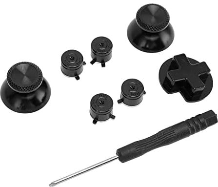 Replacement Gamepad Metal Button for Switch Pro Controllers, Includes ABXY D Pad Button, Mushroom Head, Screwdriver, Aluminum Alloy DIY Game Controller Button Parts