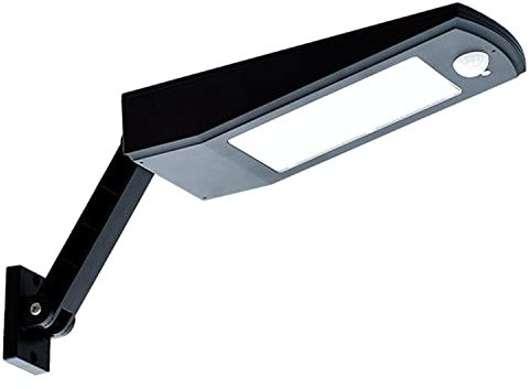 LumenSolar - Farola Solar de Exterior, Aplique de Pared Con Panel Solar Policristalino, Sensor de Movimiento 5 Metros, Impermeable IP 65, 900 Lúmenes, 6000K