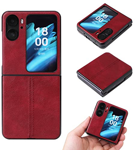 COQUE phone cover for Oppo Find N2 Flip,cow pattern mobile phone case Oppo Find N2 Flip(Red)