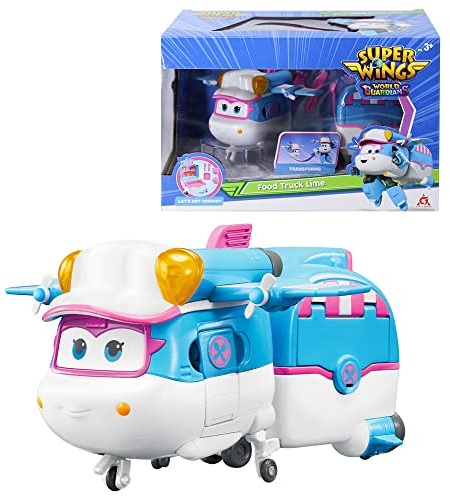 Super Wings Transformierende Lime & Food Cart Geeignet Für 3 4 5 6 7 Jahre Alte Jungen Und Mädchen, Transformtion Flugzeug Action-Figuren Für Vorschule Spielen Und Geburtstag Geschenke, 5 Zoll