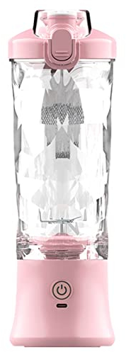Qiebenav USB spremiagrumi Set 600 ML Juicer Cup 6 Lame Forte Motore Frullatore Bere Bocca Tipo-C Rombo Spremiagrumi Elettrico Rosa