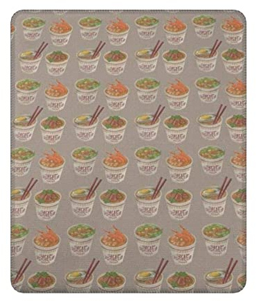 Egg Cup Noodle Ramen Printed Mouse Pad Non-Slip Rubber Base Mouse Mat Stitched Edge for Office,Home,Game 9Ã—7.5 Inch