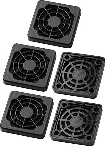 5 Pcs 40mm PC Fan Dust Filter Dust Proof Desktop Computer Fan Filter Grills Plastic Washable Fan Shield Filter Mesh Black