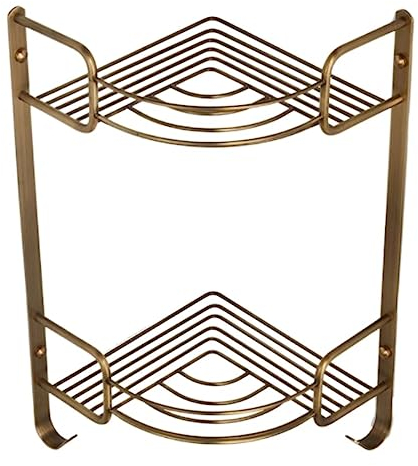 Badezimmer-Regal, Dusch-Caddy, Duschregale, Kupfer-Eck-Dusch-Caddy-Regal, Badezimmer-Organizer, Aufbewahrung mit Haken für Küche, Wohnheim, Duschregal, Dusch-Organizer, Badezimmer-Regale (F