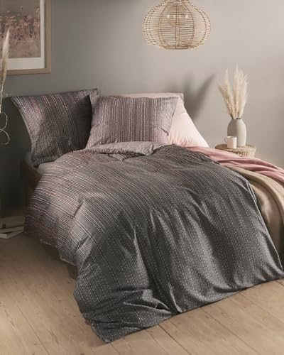 Kaeppel Bettwäsche Vertigo Burgund Mako Satin (1 x 80x80 + 1 x 135x200 cm)