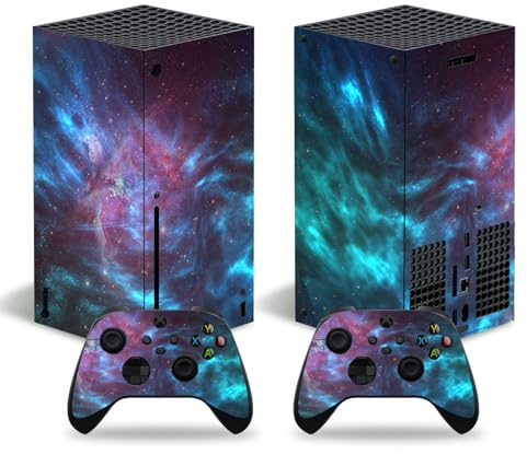 Skin Sticker for Xbox Series X Console and Controllers, Vinyl Sticker Series X Skins, Wrap Decal Cover Protective Accessories for X-Box Series X(Blue Cloud)