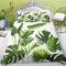 FABTOP Bettwäsche Tropische Blätter Grün Palmenblätter Muster Bettbezug Tropische Palmenblätter Und Monstera Bettwäsche-Set Für Einzelbett (7,135x 200 cm)