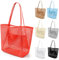 VOROLO Fairycore Hobo-Tasche aus Netzstoff, für Damen, Schultertasche, weich, für den Sommer, lässig, gehäkelt, Orange, Orange/Abendrot im Zickzackmuster (Sunset Chevron), Large