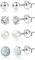 Silber 925 Ohrringe Ohrstecker Set Damen, Kleine Silber Ohrstecker Set Hypoallergenes Klein Perlen Ohrringe Kleine Kugel Opal Ohrsteck Zirkonia Klein Ohrring Ohrsteck für Mehrere Piercings