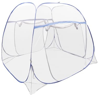 Moustiquaire pop-up - Mobile XXL - Ciel de lit bleu - Moustiquaire de camping - Entièrement fermée à 360° - Pour 2 personnes