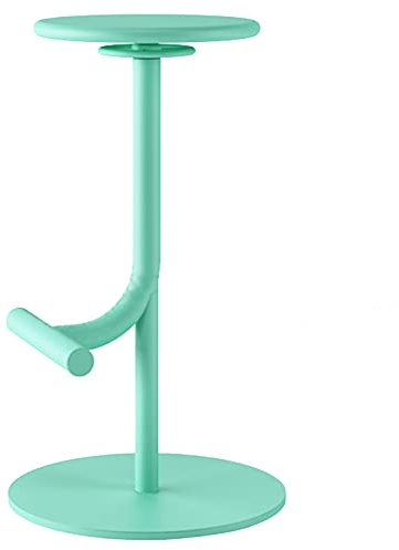 AITEKODVG Moderner Barstuhl, runder drehbarer Barhocker mit Griff, gebogenen Pedalen und Stabiler Basis, höhenverstellbar 65–80 cm (Farbe: Blau)