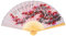 Alipis Large Chinese Style Hanging Paper Fan for Room Decor, Wedding Celebration, and Photography Props, 35.4 X 19.7 Inches, Pink Plum Blossom Design, Paper and Bamboo Material