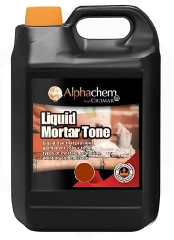 CROMAR AlphaChem Liquid Mortar Tone | Iron Oxide Based Liquid Dye for Permanent Color in Mortar – Rendering – Pointing & Concrete | Brown – 5KG