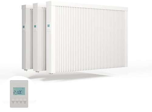 eVARMO 3x Areo Smart elektrische Heizung mit Schamottekern zur Wandmontage/Elektroheizkörper (Elektroofen) (1950 Watt)