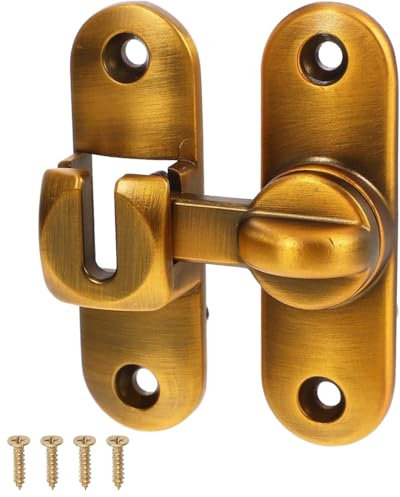 BPTRKOM 1 Stück Schiebetürschloss Türriegel - für Schiebetüren 90/180Grad Riegelschloss Vintage Türverriegelung für Küchen, Schlafzimmer, Arbeitszimmer, Bäder(Bronze)