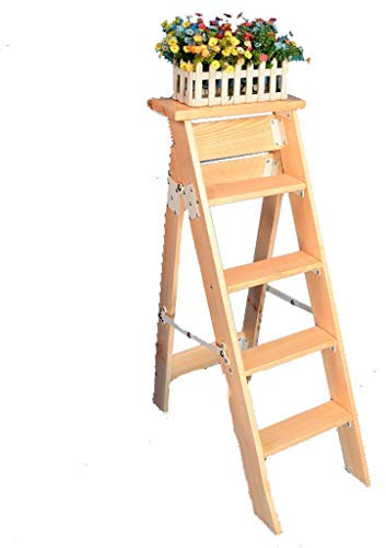 DLNTXFDG Leitern, Teleskopleiter, Trittleitern Klappbarer Tritthocker Aus Holz Für Den Haushalt, Treppen,B