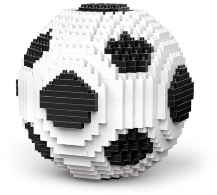 Atomic Building Pallone da calcio da assemblare con blocchi in miniatura. Oltre 850 pezzi