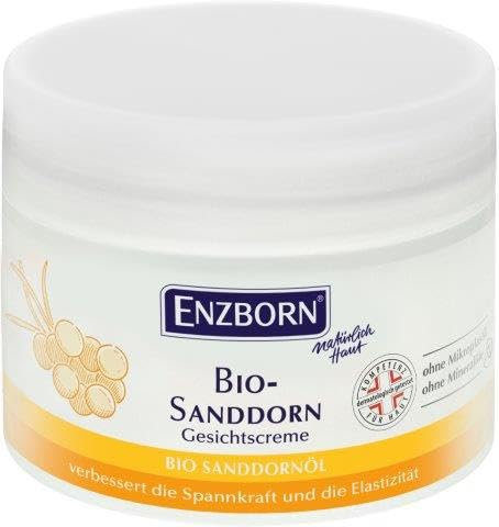 Enzborn Bio-Sanddorn Gesichtscreme mit Bio-Sanddornöl, verbessert die Spannkraft und Elastizität, Tiegel mit 80 ml
