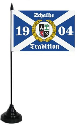 U24 Tischflagge Gelsenkirchen Schalke Tradition 1904 Fahne Flagge Tischfahne 10 x 15 cm