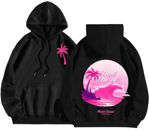 Langärmeliger Damen-Kapuzenpullover, leichtes Oberteil, weiche Kapuzenpullover, für Teenager und Mädchen, übergroßes Grafik-Sweatshirt, langärmelig, Stickerei, adretter Pullover, Kapuzen-Sweatshirt