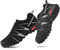 Hitmars Scarpe Trail Running Uomo Donna Scarpe Trekking Uomo Scarponi Scarpe Escursionismo Corsa Sportiva Impermeabili Unisex Leggero Nero-Bianco EU 39