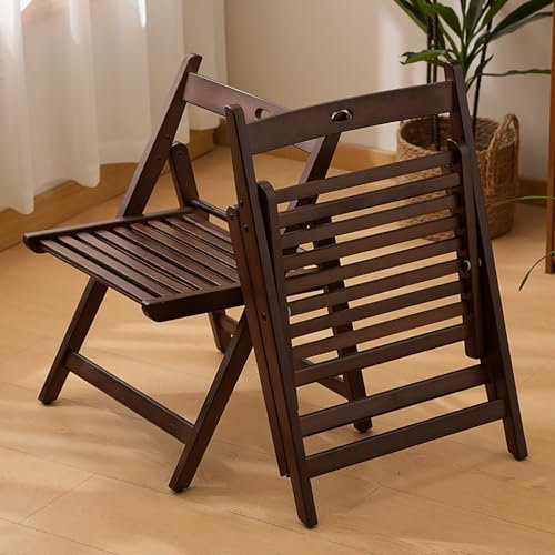 Holzklappstühle, Klappstühle Stühle Holz Indoor Stapelbare Esszimmerstühle für Küche & Esszimmer Stuhl, Esszimmerstuhl,Braun,2 Pcs