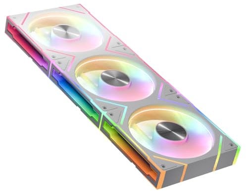 TZMRIT ASTRO-V2 Infinity Mirror ARGB PC Fan 120mm with PWM Control and ARGB Effect,1850RPM,58.36CFM,Triple Pack (WH Reverse Flow)