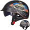 EBAYIN Open Face Helmet Half Motorbike Helmet Vintage Cruiser Chopper Scooter Pilot ECE Certified Retro Harley Motorbike Adult Crash Moped Helmet With Sun Visor for Men And Women,B-XXL=（63~64cm）