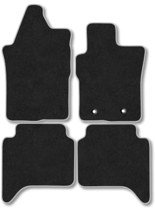 Ford Ranger (2022+) Carpet Van Mats | Grey Edge Trim Tailored Fit Floor Mats Full Coverage Protection Accessories Easy Clean Anti Slip Made in the UK