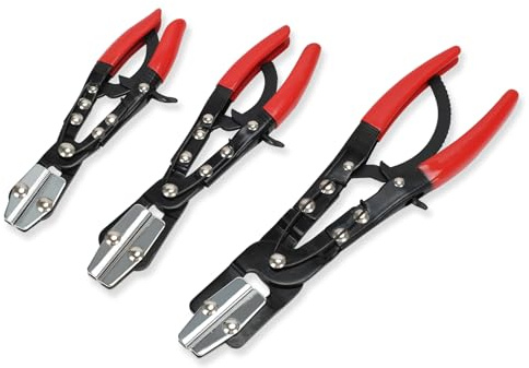 3pcs Ratcheting Hose Pinch Off Pliers Set, 8inch 10inch 12inch Hose Clamps Pliers