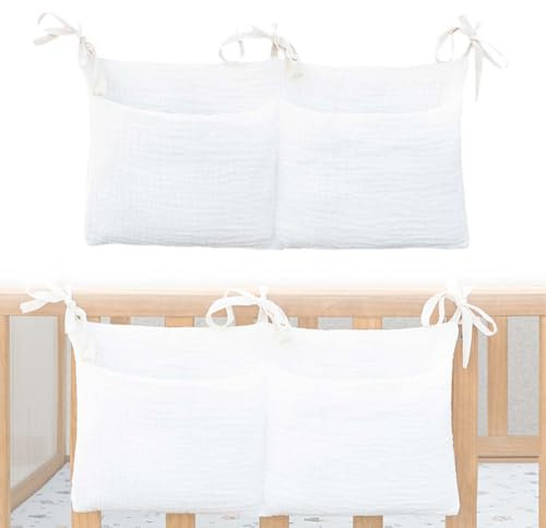 KYLOS Baby Kinderzimmer Organizer Baby Windel Caddy Hängeorganizer Für Kleidung Windeln Spielzeug, Hängen An Krippe, Wickeltisch Oder Wand, Weiß