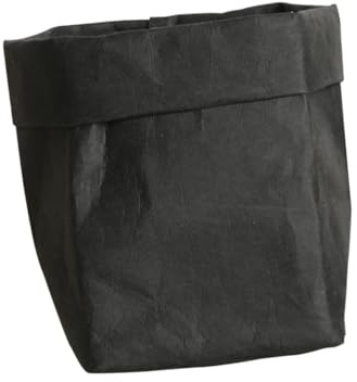IWOWHERO Kraftpapierbehälter Waschbar 25x25x39cm Schwarz Aufbewahrung Für Wäsche Pflanzen Und Schreibwaren