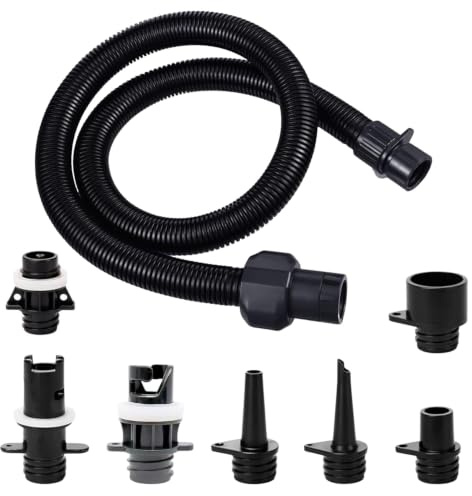 8pcs Sup Pump Adapter Kit, Paddle Board Pump Hose, with 7 Air Valve | Electric Sup Air Pump Accessories , Suitable for Inflatable Boats, Vessels, Paddleboards, Sups, and Surfboards