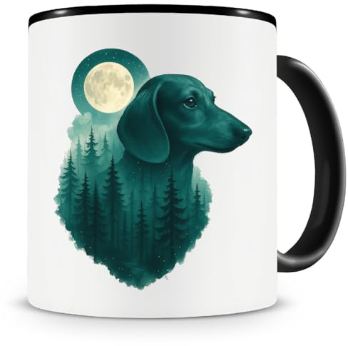 Samunshi® Dackel Tasse Dackel im Mondwald Teetasse Kaffeetasse Lustige Tassen zum Geburtstag Mug Kaffee Tee Tasse mit Spruch