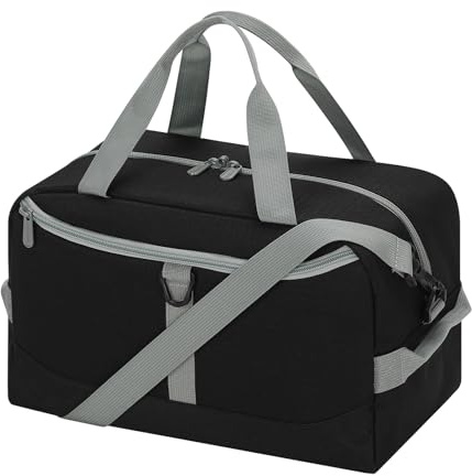 Sporttasche Klein für Damen Herren - Mini Reisetasche 18L Small Duffel Bag XS, Schulsporttasche, Weekender, Fitnesstasche 35x20x25cm-Schwarzgrün