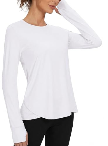 Gyabnw Women's Gym Top Long Sleeve Crew Neck Quick Dry | Long sleeve design, crew neckline, quick dry fabric, gym activewear design, for gym training, yoga and running