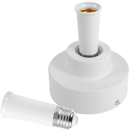 PERSELOSO 1 juego de extensor de portalámparas: Extensión para bombillas E26/E27 - Adaptador de portalámparas de rosca con base para la instalación de de ventiladores de techo y extensión de