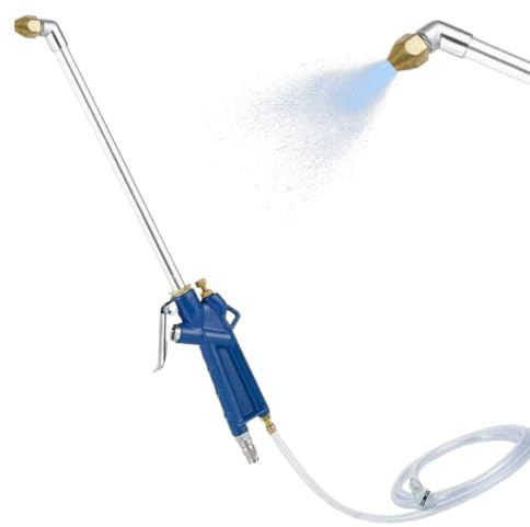Pneumatic Engine Cleaning Sprayer - Siphon Feed Air Degreaser Wand, Compressed Air Liquid Cleaning Blower, 120cm Solvent Suction Hose, Heavy Duty Aluminum Vehicle Detailing Guns | Requires Compressor