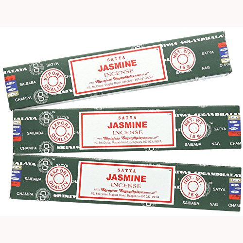 Satya Nag Champa Lot de 3 boîtes de bâtonnets d'encens Jasmin