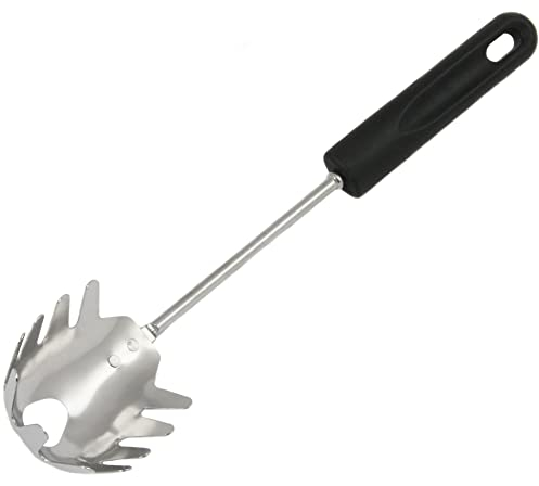 StealStreet para Espaguetis Tenedor de Acero Inoxidable Negro, Acero Inoxidable y Negro