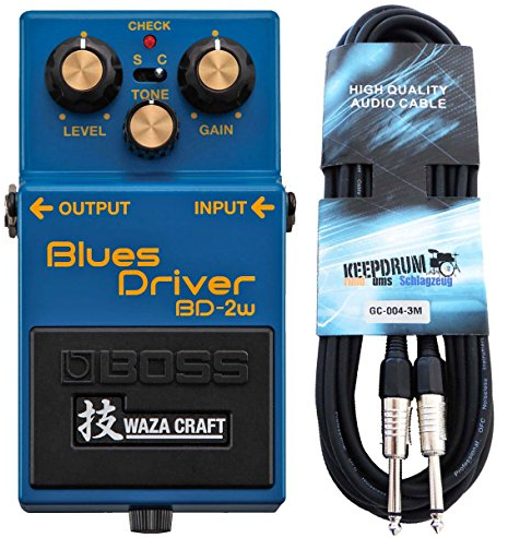 Boss BD-2W Blues Driver Waza Craft + keepdrum Gitarren-Kabel 3m