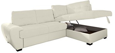 Cotta 2F-Otm/BK Rücken Echt Ecksofa, Sitz Strukturgewebe, 100% Korpus Kunstleder PU, 64% Polyurethan, 25% Polyester, 11% Baumwolle, 174 x 244 x 88 cm, cream