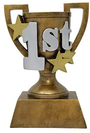 Decade Awards Trophée 3D Gold Cup 1ère place – Gravure personnalisée – Célébrez une finition de qualité dans n'importe quel concours, événement sportif ou compétition Plaque gravée sur demande (17,8