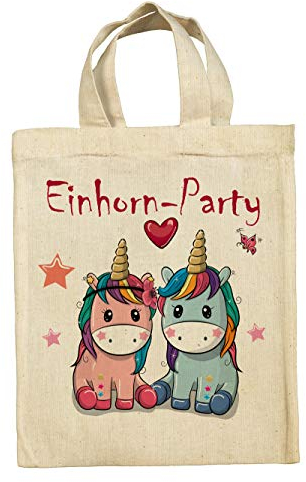 clothinx Einhorn Party Mitgebsel Taschen Beutel im 10er Set mit Geburtstag Motto