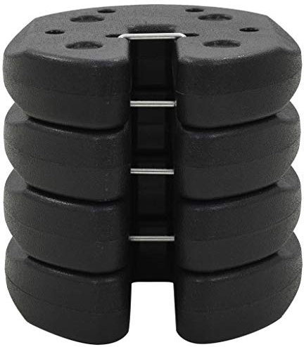 Tidyard Piastre di Peso per Gazebo in Cemento 4 pz 220x30 mm Nero