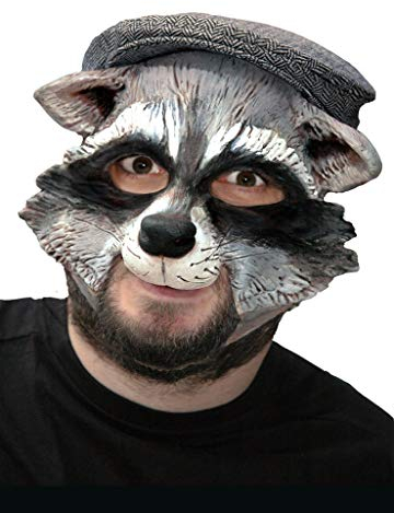 Maskworld Tiermaske aus Latex - Partymaske witziger Waschbär - ideal für Halloween, Karneval & Motto-Party