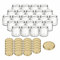 gouveo Lot de 24 Pots à Confiture 500g «Miel» avec Couvercle à Vis Nid d'Abeille - Pots de Conservation avec Bouchon à Vis TO82 - Pots de Conservation Vides, Pots à Vis (HGTO500BW)